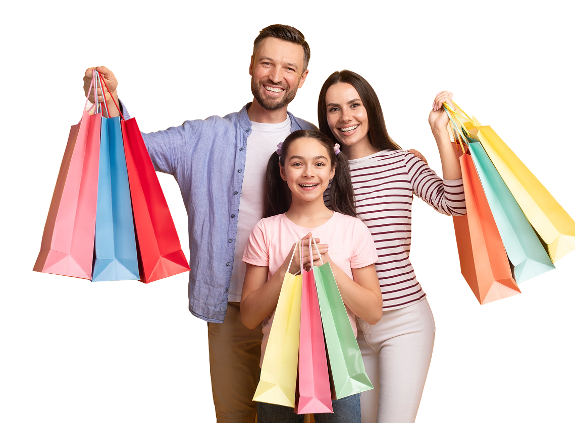 Familia con compras
